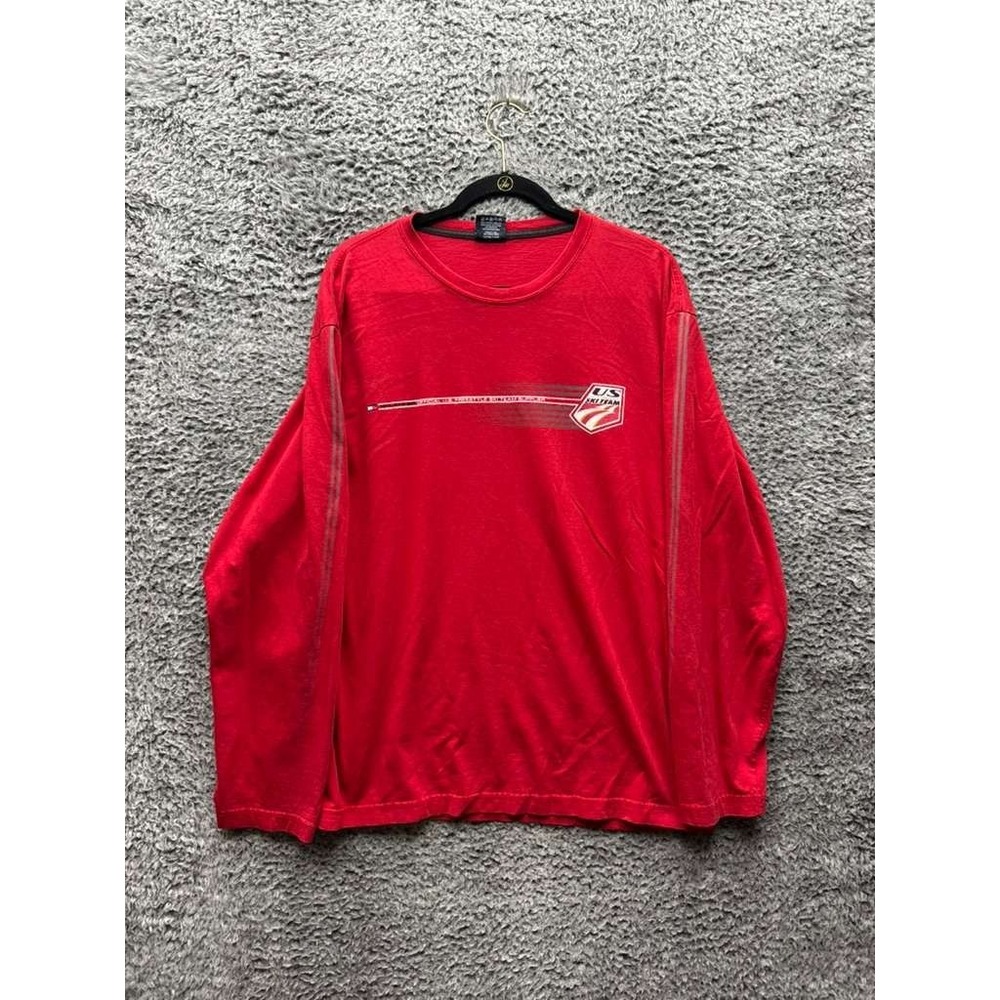 Vintage Tommy Hilfiger US Ski Team Graphic Pullover Sweatshirt‎ Red Mens Size L